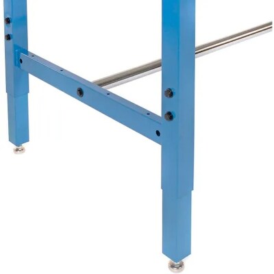 Global Industrial Height Adjustable Workbench, 72"W x 30"D, Laminate Square Edge, Blue (606978BL)