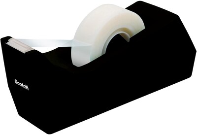 Scotch Desktop Tape Dispenser, 1 Dispenser, Black, Home Office and Back to School Supplies for College and Classrooms