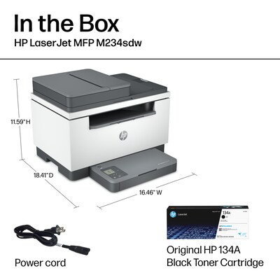 HP LaserJet M234sdw Wireless Black & White Laser Printer, All-In-One, Print, Scan, Copy, Best for Home Office (6GX01F)
