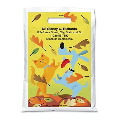 Medical Arts Press® Veterinary Personalized Full-Color Bags; 9x13, Pets Jumping