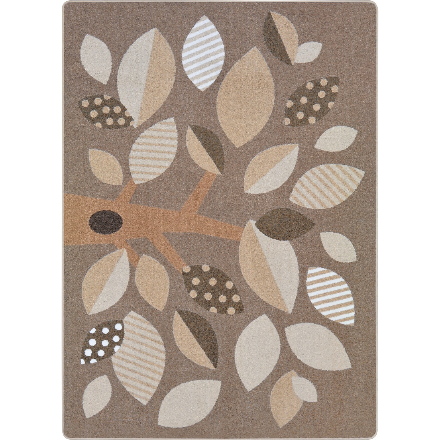 Joy Carpets Shady Grove Nylon 78 x 109 Machine Tufted Rug, Neutral (1942D-02)