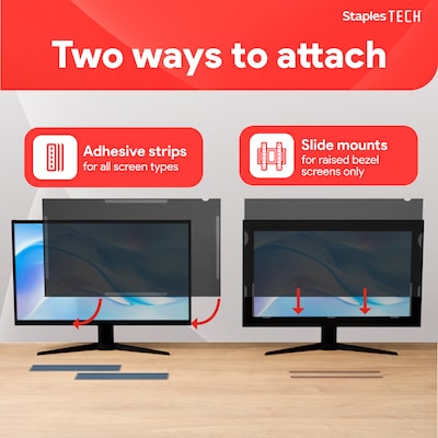 Staples TECH Anti-Glare Privacy Filter for 24" Widescreen Monitor (16:9) (ST62136-CC)