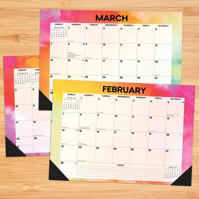 2027 Willow Creek Rainbow Gradient 17 x 12 Monthly Desk Pad Calendar, Assorted Colors (66515)