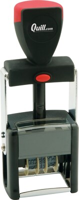 Quill® Brand Heavy-Duty Self-Inking Date Stamp; 1-3/16x1-13/16, Up to 4 Lines