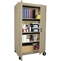 Sandusky® Steel Mobile Storage Cabinet; Assembled, 66Hx36Wx24D, Sand