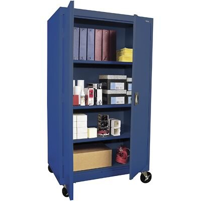 Sandusky® Steel Mobile Storage Cabinet; Assembled, 66Hx36Wx24D, Blue