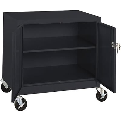 Sandusky® Steel Mobile Storage Cabinet; Assembled, 36Hx36Wx24D, Black