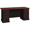 Bush® Syndicate in Harvest Cherry; 72x30 Double Pedestal Desk, Ready-to-Assemble