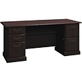 Bush Business Furniture Syndicate 72W Double Pedestal Desk, Mocha Cherry, Installed (6372MC03KFA)