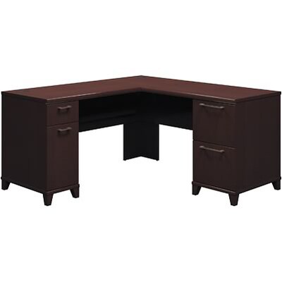 Bush Business Furniture Enterprise Collection in Mocha Cherry, 60 L-Desk, Installed (2930MC03KFA)