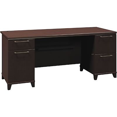 Bush Business Furniture Enterprise 72W Office Desk with 2 Pedestals, Mocha Cherry,  (2972MC-03K)