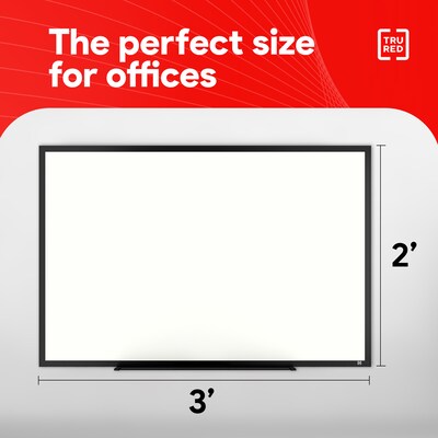 TRU RED™ Melamine Dry Erase Board, Black Frame, 3' x 2' (TR59366)