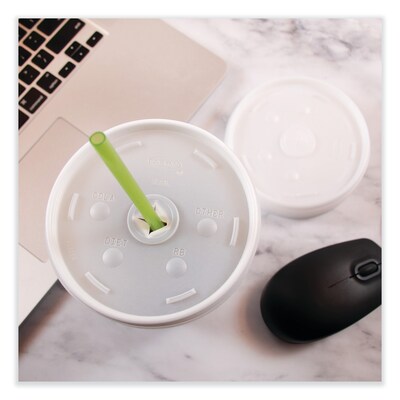 Dart Straw-Slotted Plastic Lid, 32/44/60 oz. Cup, Translucent, 1000/Carton (DCC32SL1)