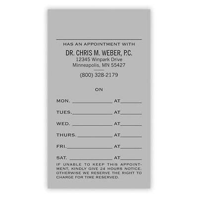 Basic Appointment Cards; Layoud D, Laid Finish, Gray
