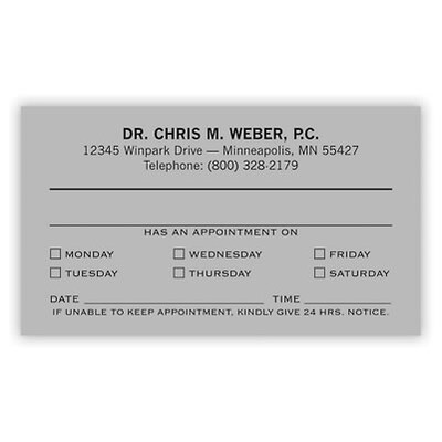 Basic Appointment Cards; Layout E, Linen Finish, Gray