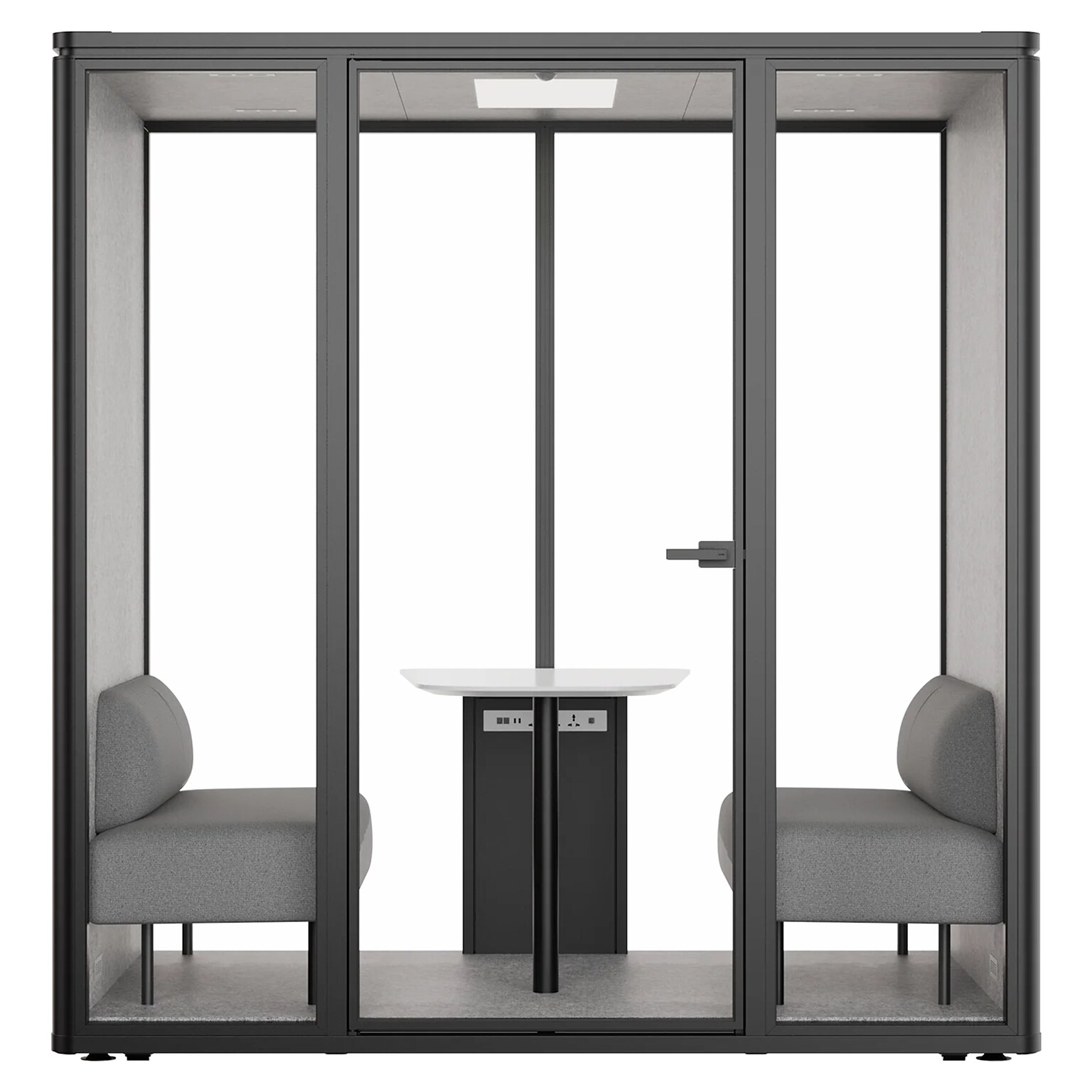 Uncaged Ergonomics Modular Acoustic Office Pod with Ventilation, Lighting and Power, Large, White (POD-L-White)