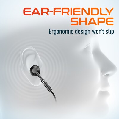 Delton 18EC USB-C Earbuds with Microphone, Black (DWH18ECBK)