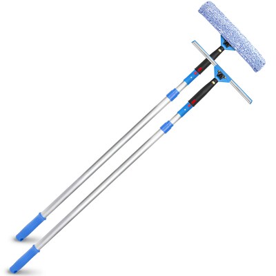 Gritt Commercial Pro Window Washing Kit with 14" Squeegee, 14" Washer and 6' Telescopic Pole (GRI137-6F-14)