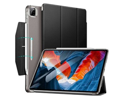 SaharaCase ESR Folio Case for Apple iPad Pro 12.9" (4th, 5th, and 6th Gen 2020-2022), Black (TB00023)