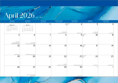 2025-2026 Plato Crackled Blush 14" x 10" Academic Monthly Desk Pad Calendar (9798330706983)