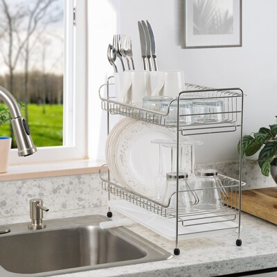 Iris Stainless Steel Dish Rack, White (586696)