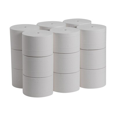 Compact Recycled Coreless Toilet Paper, 2-Ply, White, 1500 Sheets/Roll, 18 Rolls/Carton (19378)