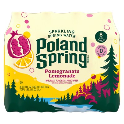 Poland Spring Pomegranate Lemonade Sparkling Purified Water, 16.9 oz., 24/Carton (12349576)