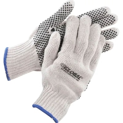 Global Industrial PVC Dot Knit Gloves, Single-Sided, Black, X-Large, 12 Pairs (708352XL)