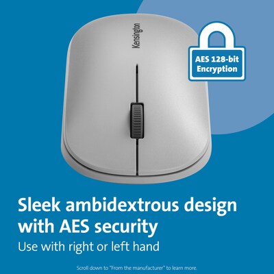 Kensington SureTrack Dual Wireless Ambidextrous Mouse, Gray (K75351WW)