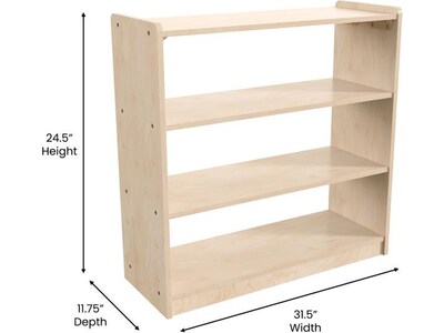 Flash Furniture Bright Beginnings 3-Section Open Storage Unit, 24.5"H x 31.5"W x 11.75"D, Brown (MK-KE23971-GG)