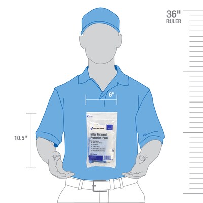 First Aid Only 5-Day Personal Protection Kit, One Size, 22 Pieces/Kit (91227)