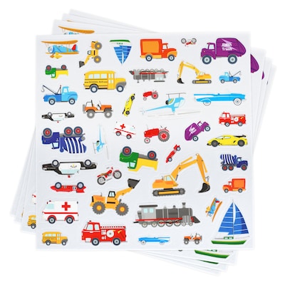 Ready2Learn Foam Transport Stickers, Multicolored, 168/Pack (CE-10096)