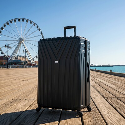 InUSA Vasty 33.86 Hardside Suitcase, 4-Wheeled Spinner, TSA Checkpoint Friendly, Black (IUVAS00XL-BLK)