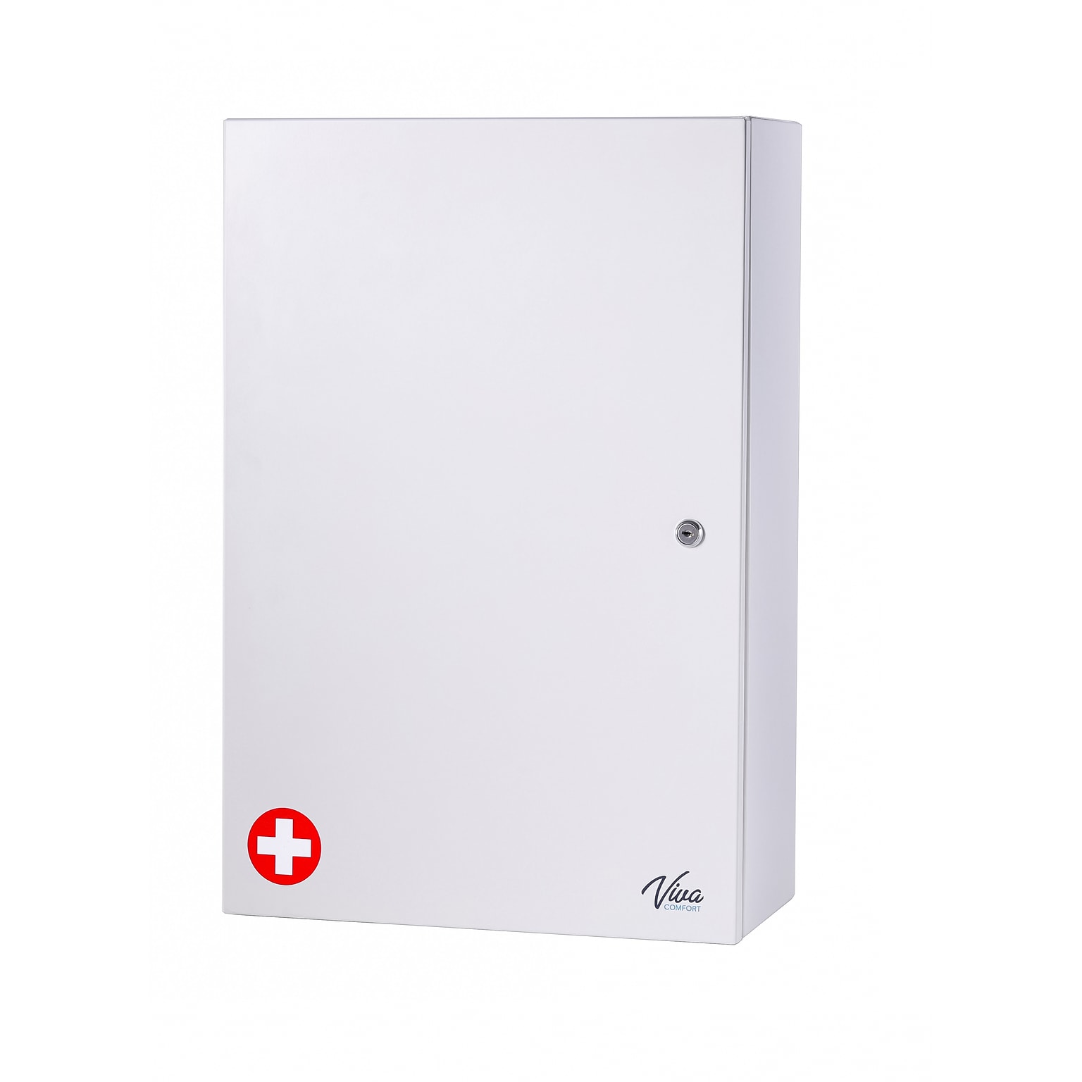 Viva Comfort Large Double Door Medicine Locking Secure Storage Medical Cabinet, 1.7 cu. ft., White (ADIME999-03-WHI-MK)