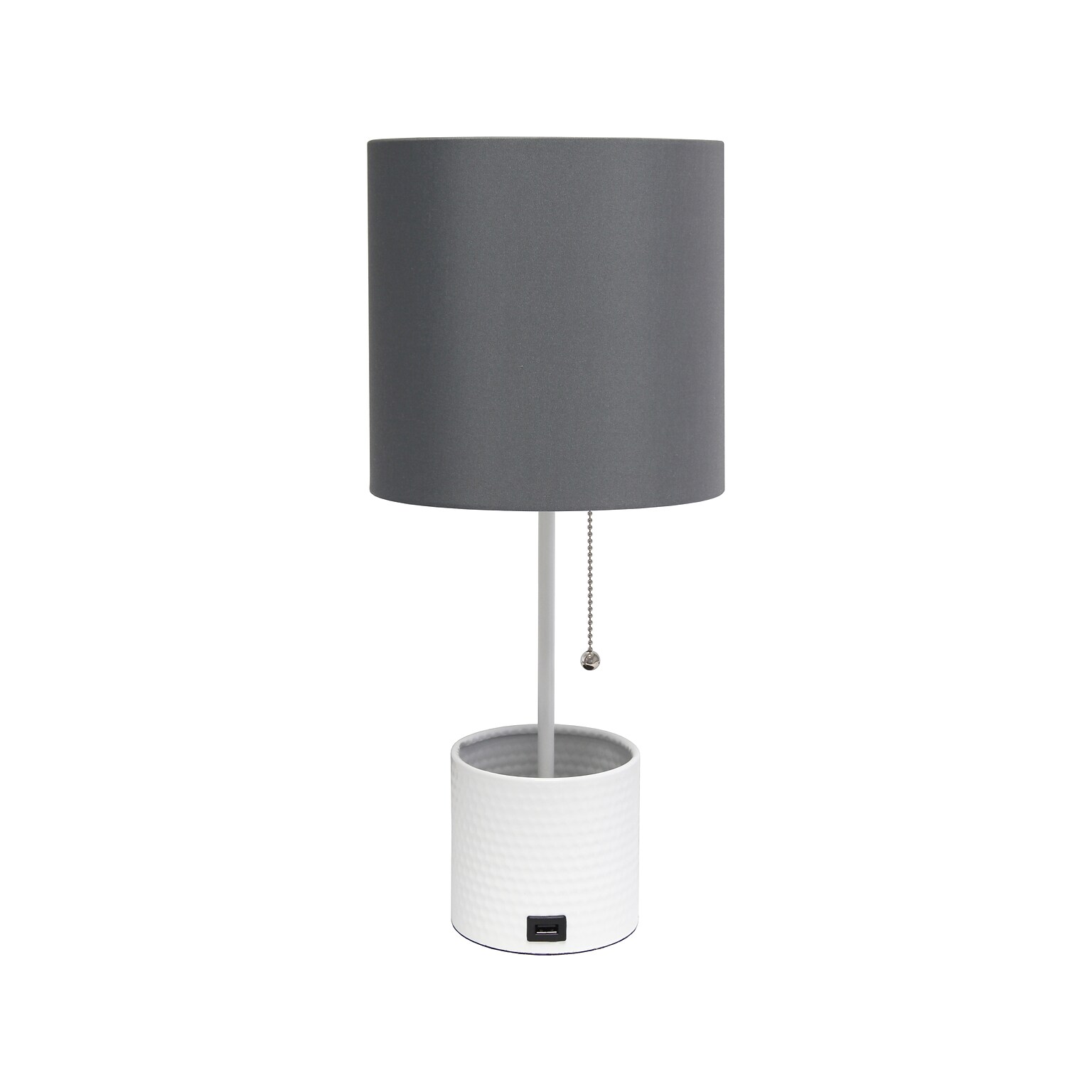 Simple Designs Table Lamp, White/Gray (LT1085-GOW)