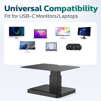 Purely S402 Adjustable Monitor Stand, Up to 22" Monitor, Black (PMS402)