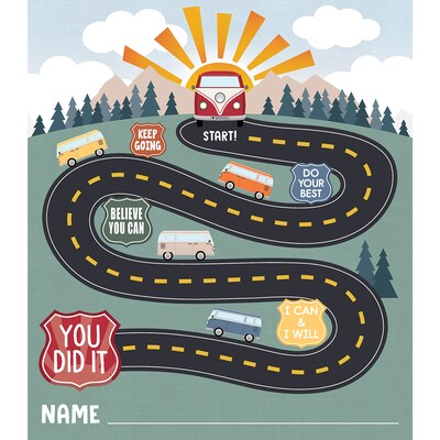 Teacher Created Resources Moving Mountains Road Trip Reward Trackers with Stickers, 5.25" x 6", 3/Packs (TCR6869-3)