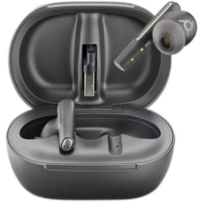Poly Voyager Free 60+ UC Wireless Noise Cancelling Bluetooth Earbuds, USB-C, MS Certified, Carbon Black (7Y8H0AA)