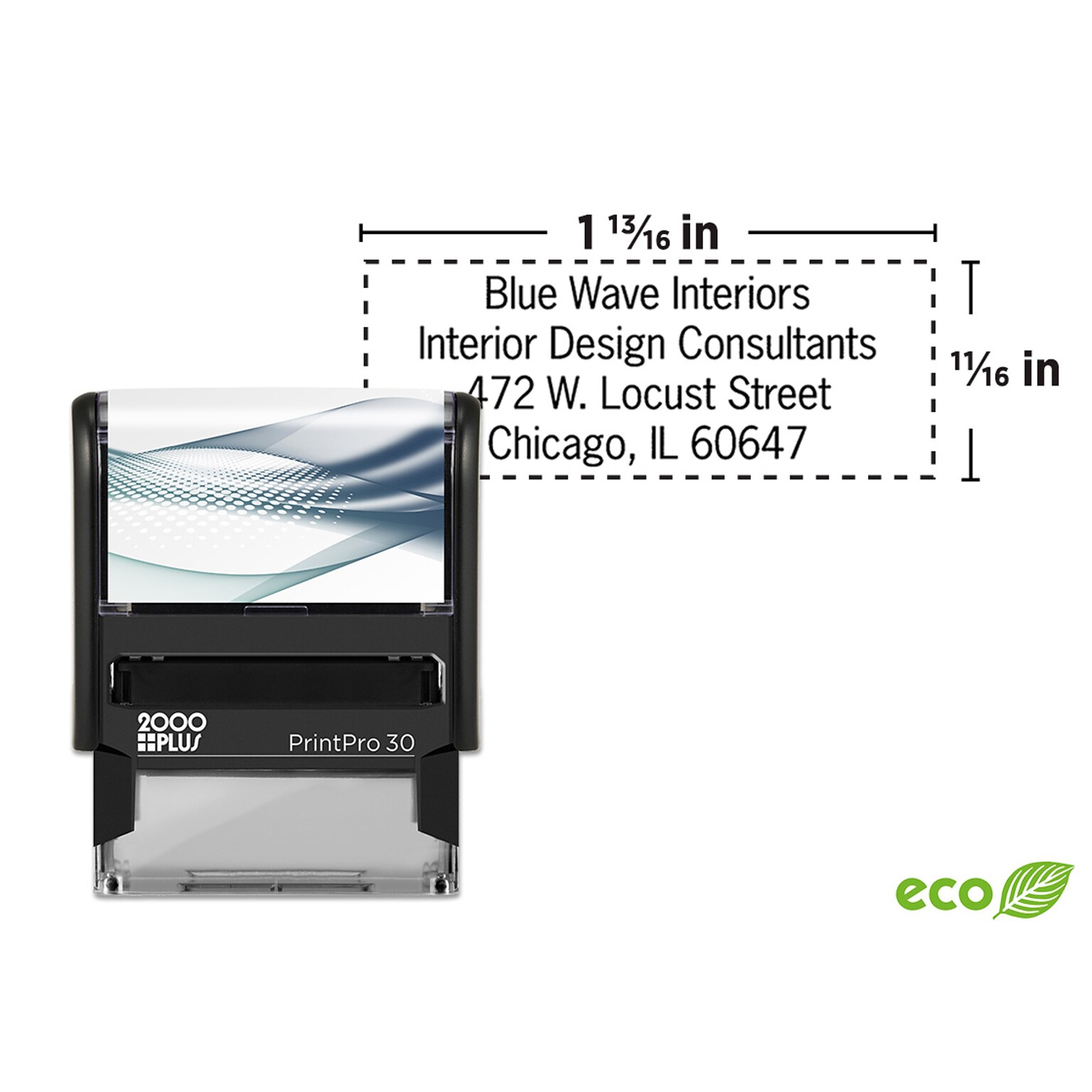 Custom 2000 Plus® PrintPro™ 30 Self-Inking Holiday Stamp, 11/16 x 1-13/16