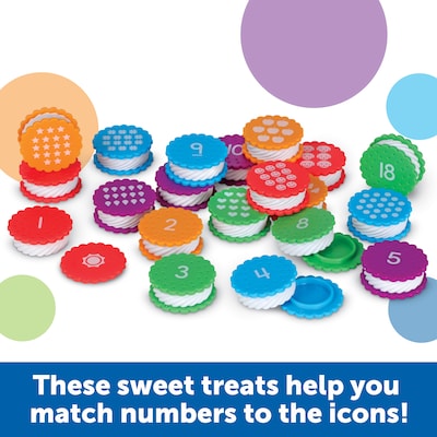 Learning Resources Mini Number Treats Toy Cookie Set, Assorted Colors (LER6798)