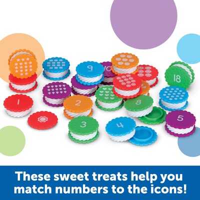 Learning Resources Mini Number Treats Toy Cookie Set, Assorted Colors (LER6798)