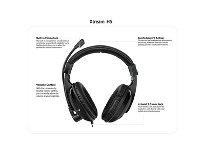 Adesso Xtream H5, Multimedia Headset with Microphone