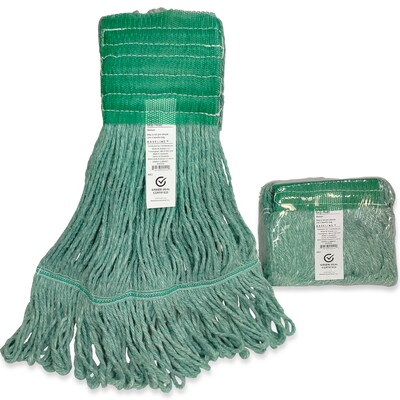 Baseline Twist Looped-End Wet Mop Head, Blend, 16 oz., 5 Headband, Green (BL63331)