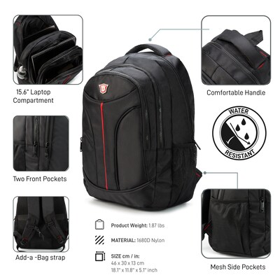 DUKAP CRUISER Laptop Compatible Backpack, Large, Black (BDK-CRU-BLK)