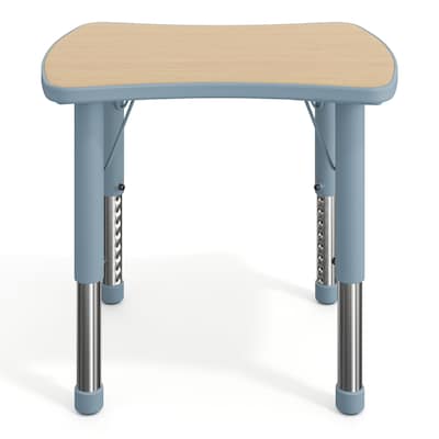 Flash Furniture Wren Rectangular Activity Table, 21.75" x 26.5", Height Adjustable, Natural Woodgrain/Dusty Blue (YU98RECTBDTB)