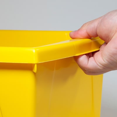 Storex Polypropylene/PP 4 Gallon Classroom Storage Bin, 7.9" x 11.3" x 13.6", Yellow, 3/Bundle (STX61453U06C-3)