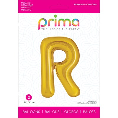 Party City (Air-Filled) 16 R Foil Balloon, Gold, 2/Pack (AM60050231-19)