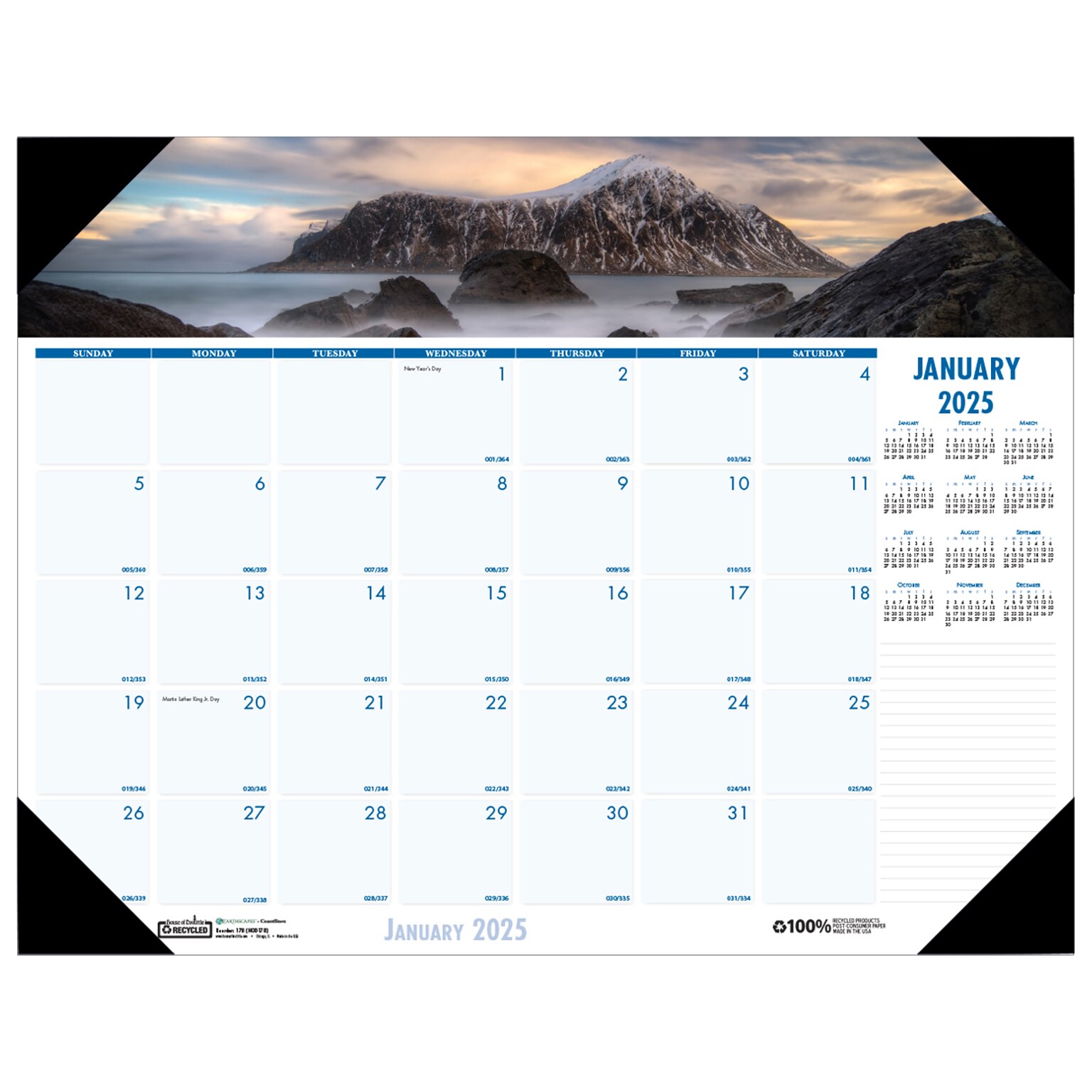 2025 House of Doolittle Earthscapes Coastlines 18.5 x 13 Monthly Desk Pad Calendar (1786-25)