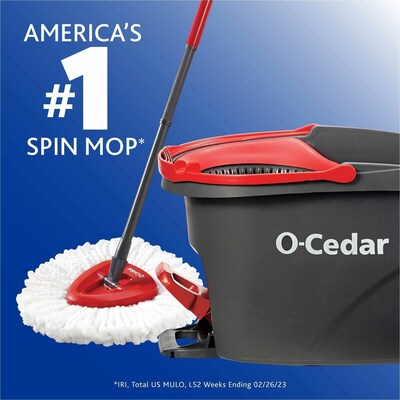 O-Cedar EasyWring Spin Mop & Bucket Kit, Black/Red (148473)