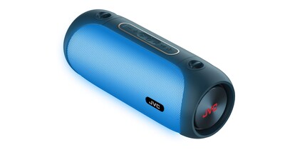 JVC Illuminated Portable Wireless Bluetooth Speaker, Water Resistant, Blue (SPPA7BTA)